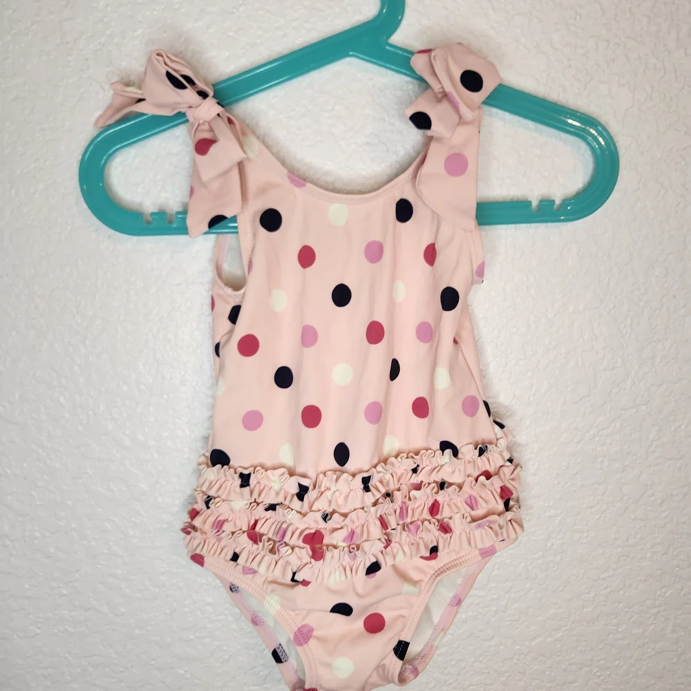 Gymboree poke dot ruffle one piece swimsuit poodle pretty 12-18 mos